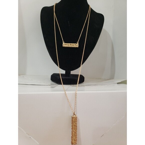 Laura Ford Dounle Necklace 17" Total Adjustable Drop. - Picture 5 of 14